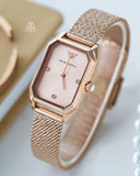 Emporio Armani Joy Quartz Rose Gold Dial Rose Gold Mesh Bracelet Watch For Women - AR11347