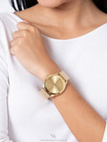 Michael Kors Slim Runway Quartz Gold Dial Gold Mesh Bracelet Watch For Women - MK8625