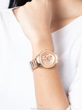 Fossil Stella Rose Gold Dial Rose Gold Steel Strap Watch for Women - ES3590