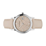 Burberry The City Silver Dial Beige Leather Strap Unisex Watch - BU9010