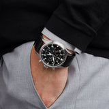 IWC Pilot's Watch Chronograph Black Dial Black Leather Strap Watch for Men - IW377709