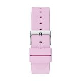 Guess Crush Crystals Silver Dial Pink Rubber Strap Watch for Women - W1223L1