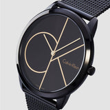 Calvin Klein Minimal Black Dial Black Mesh Bracelet Watch for Women - K3M224X1