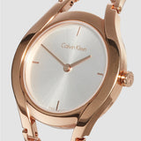 Calvin Klein Class White Dial Rose Gold Steel Strap Watch for Women - K6R23626