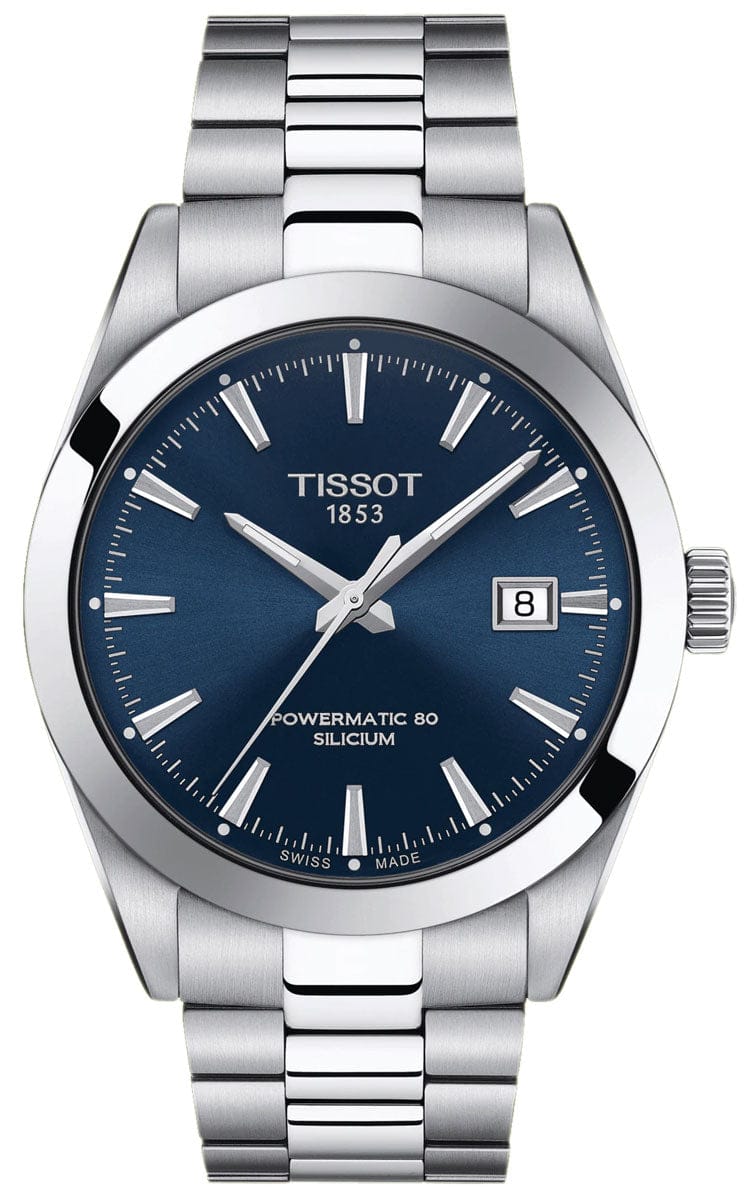 Tissot Gentlemen Powermatic 80 Silicium Blue Dial Silver Steel Strap Watch For Men - T127.407.11.041.00