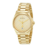 Gucci G Timeless Gold Dial Gold Steel Strap Unisex Watch - YA126461