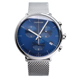 Calvin Klein High Noon Chronograph Blue Dial Silver Mesh Bracelet Watch for Men - K8M2712N