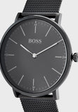 Hugo Boss Horizon Quartz Black Dial Black Mesh Bracelet Watch For Men - 1513542