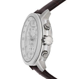 Tissot PRC 200 Chronograph Silver Dial Brown Leather Strap Watch For Men - T055.417.16.037.00