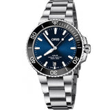 Oris Aquis Date Blue Dial Silver Steel Strap Watch for Men - 0173377304135-0782405PEB