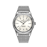 Breitling Chronomat Automatic 36 Diamonds White Dial Silver Steel Strap Watch for Women - A10380591A1A1