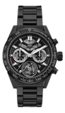 Tag Heuer Carrera Chronograph Tourbillion Ceramic Black Dial Black Steel Strap Watch for Men - CAR5A90.BH0742