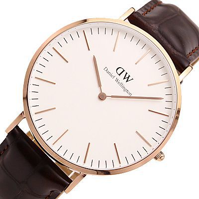 Daniel Wellington Classic York White Dial Brown Leather Strap Watch For Men - DW00100011