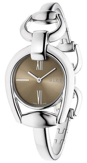 Gucci Horsebit Collection Quartz Brown Dial Silver Steel Strap Watch For Women - YA139501