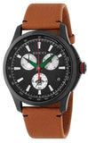 Gucci G-Timeless Chronograph Black Dial Brown Leather Strap Watch For Men - YA126271