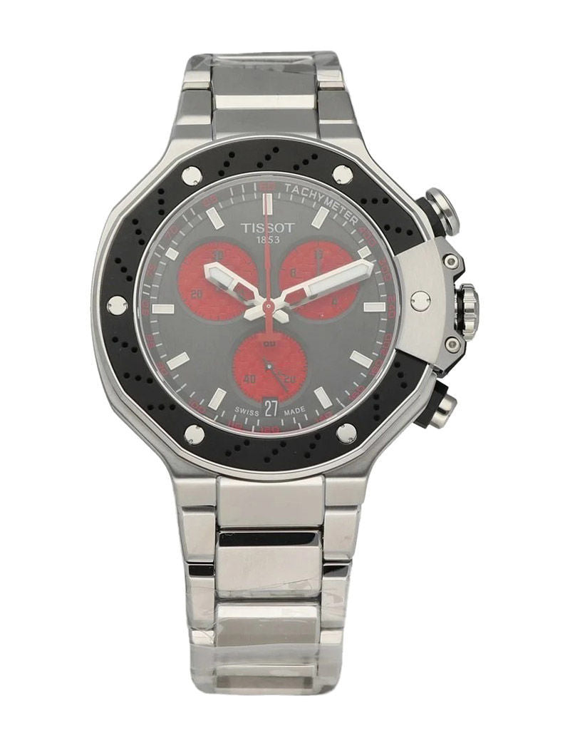 Tissot T Race Marc Marquez Limited Edition Black Dial Silver Steel Strap Watch for Men - T141.417.11.051.00