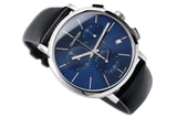 Calvin Klein Chronograph Blue Dial Black Leather Strap Watch for Men - K8Q371CN