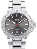 Oris Aquis Date Relief Grey Dial Silver Steel Strap Watch for Men - 0173377304153-0782405PEB