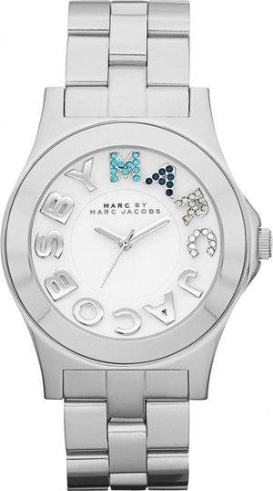 Marc Jacobs Rivera White Dial Silver Steel Strap Watch for Women - MBM3136