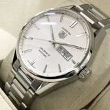 Tag Heuer Carrera Calibre 5 Automatic 41mm White Dial Silver Steel Strap Watch for Men - WAR201B.BA0723