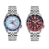 Seiko 5 Sports Automatic GMT SKX Sports Style Asia Exclusive Limited Edition Ice Blue Dial Silver Steel Strap Watch For Men - SSK029K1