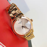 Tissot T Wave Rose Gold Dial Rose Gold Steel Strap Watch For Women - T112.210.33.456.00