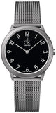 Calvin Klein Minimal Black Dial Silver Mesh Bracelet Watch for Women - K3M52151