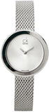 Calvin Klein Firm White Dial Silver Mesh Bracelet Watch for Women - K3N23126