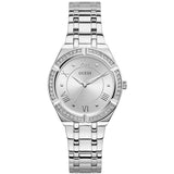 Guess Cosmo Diamonds Silver Dial Silver Steel Strap Watch For Women - GW0033L1