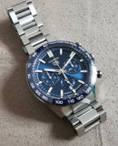 Tag Heuer Carrera Chronograph Blue Dial Silver Steel Strap Watch for Men - CBN2011.BA0642