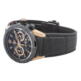 Tag Heuer Carrera Automatic Chronograph Steel & Gold Dial Black Leather Strap Watch for Men - CBG2050.FC6426