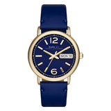 Marc Jacobs Fergus Blue Dial Blue Leather Strap Watch for Women - MBM8650