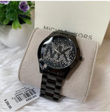 Michael Kors Slim Runway Black Dial Black Steel Strap Watch for Women - MK3589