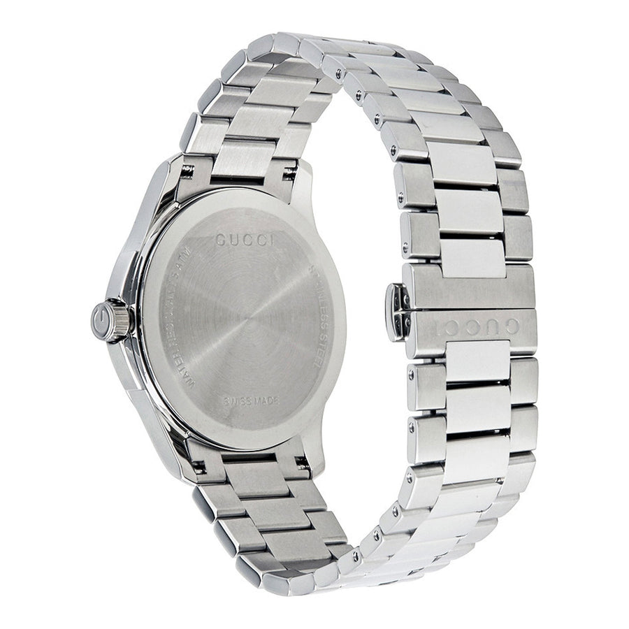 Gucci G Timeless Black Dial Silver Steel Strap Unisex Watch - YA126457