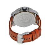 Diesel SBA Dual Time Black Dial Brown Leather Strap Watch For Men - DZ7264