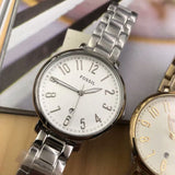 Fossil Jacqueline White Dial Silver Steel Strap Watch for Women - ES3969