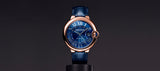 Cartier Ballon Bleu De Cartier Blue Dial Blue Leather Strap Watch for Men - WGBB0036