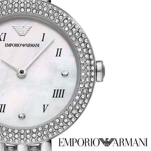 Emporio Armani Rosa Quartz White Dial Silver Steel Strap Watch For Women - AR11354