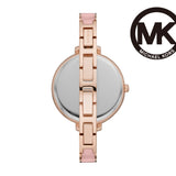 Michael Kors Jaryn Analog Rose Gold Dial Pink Steel Strap Watch For Women - MK4545