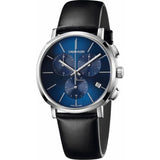 Calvin Klein Chronograph Blue Dial Black Leather Strap Watch for Men - K8Q371CN