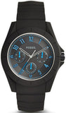 Fossil Popstastic Sport Black Dial Black Rubber Strap Watch for Men - FS5222