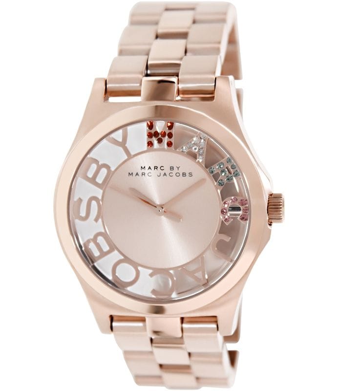 Marc Jacobs Henry Skeleton Rose Gold Dial Rose Gold Steel Strap Watch for Women - MBM3264