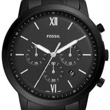 Fossil Neutra Chronograph Black Dial Black Steel Strap Watch for Men - FS5474