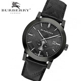 Burberry The City Black Dial Black Leather Strap Watch for Men - BU9906