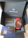 Tag Heuer Formula 1 Chronograph 41mm Red Dial Red Rubber Strap Watch for Men - CAZ101AN.FT8055