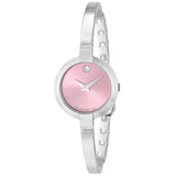 Movado Bela Museum Pink Dial Silver Steel Strap Watch For Women - 0606596