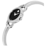 Movado Rondiro 22mm Black Dial Silver Steel Strap Watch For Women - 0606796