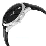 Movado 1881 Automatic Black Dial Black Leather Strap Watch for Men - 606873