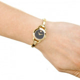 Movado Rondiro 22mm Black Dial Yellow Gold Steel Strap Watch For Women - 0606888