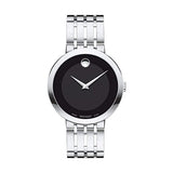 Movado Esperanza 39mm Black Dial Silver Steel Strap Watch For Men - 0607057